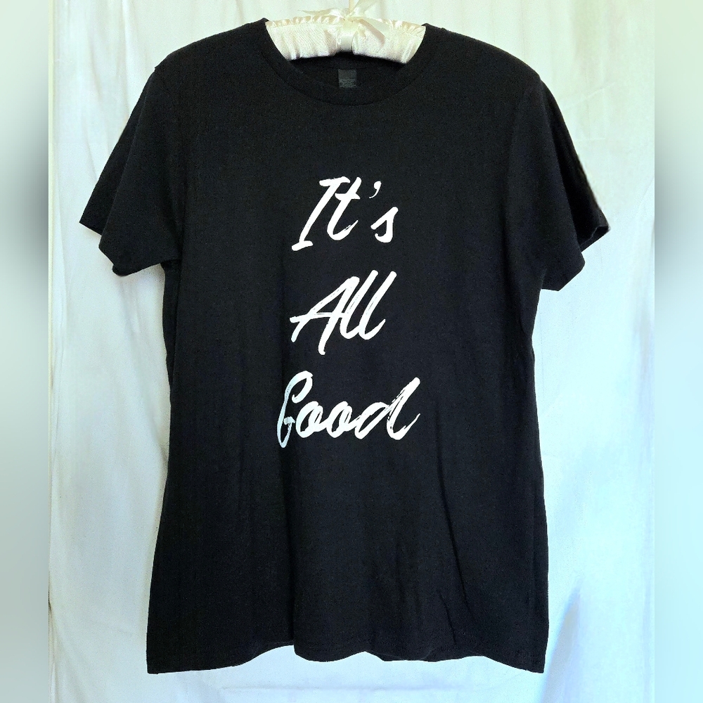 ( Victoria ) Black Graphic T-Shirt with White Text